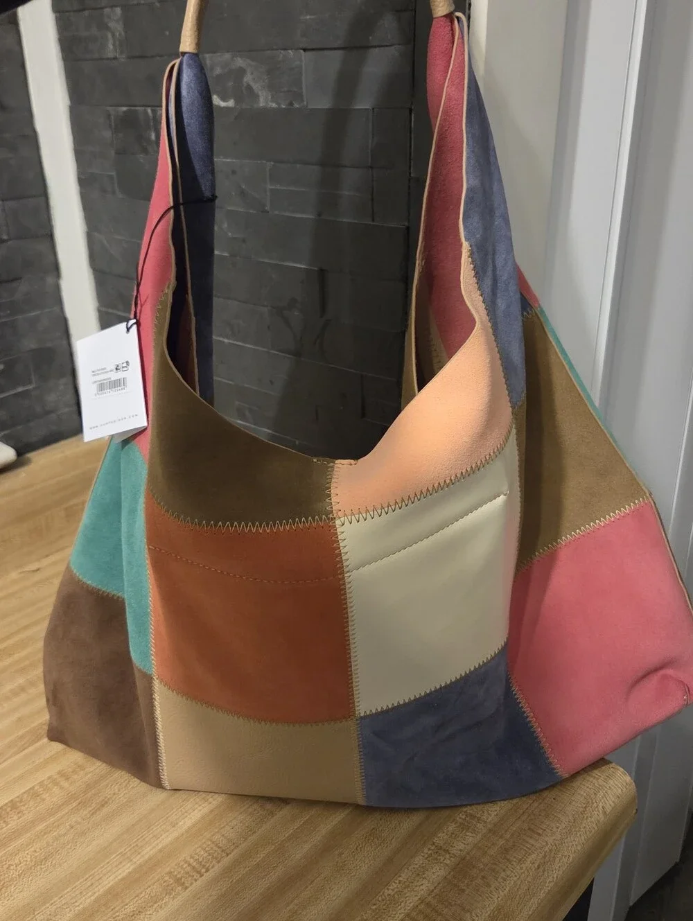 Kurt Geiger NWT Suede Patchwork Hobo Bag & Dustbag